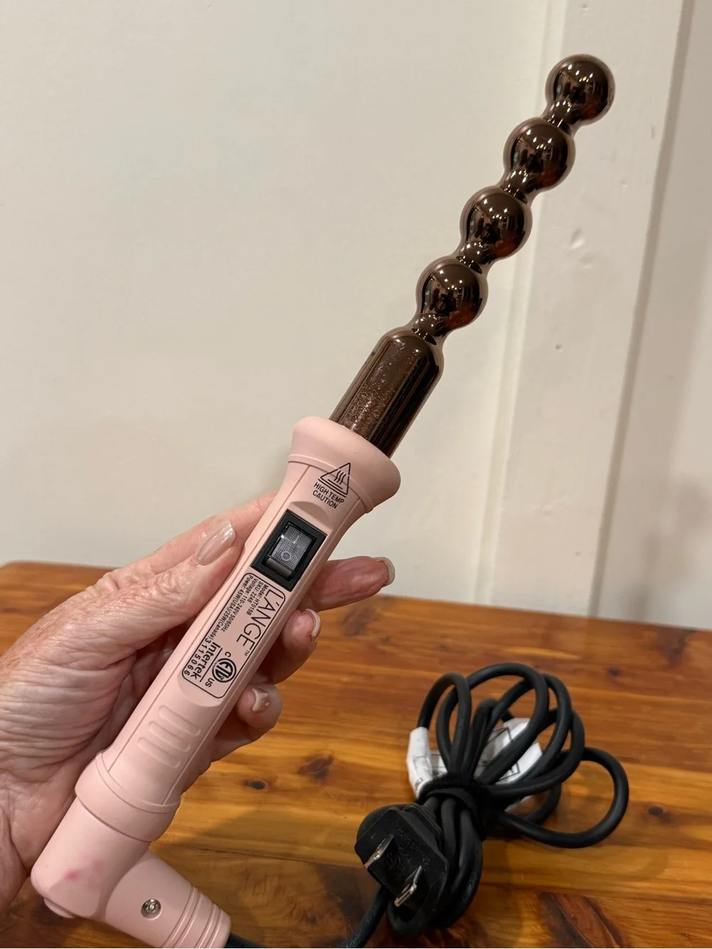L'ange Le Perlé Titanium Bubble Wand in Blush Pink